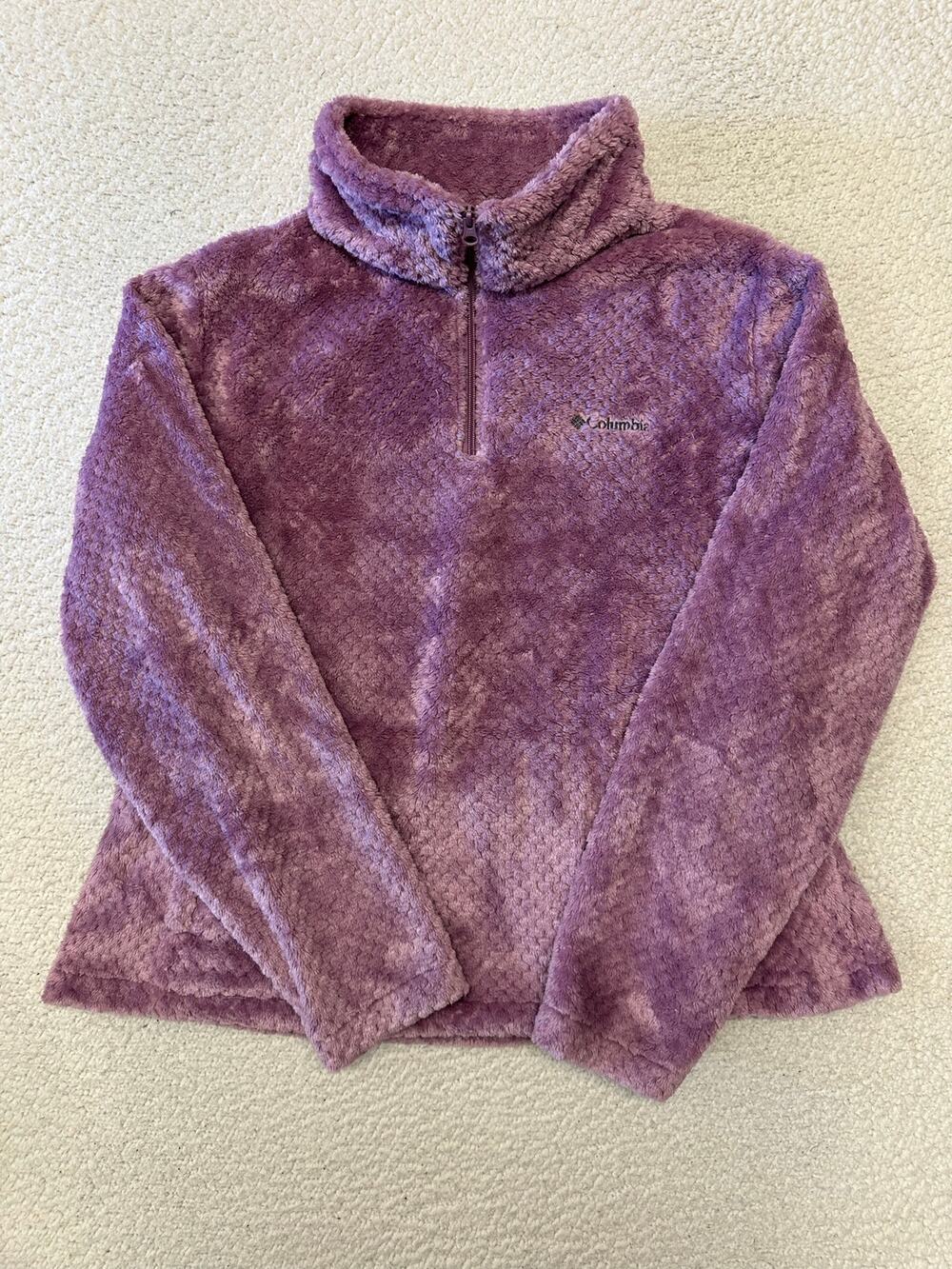 Columbia Womens 1/4 Zip Fleece Fuzzy Pullover Sweatshirt Size 2XL
